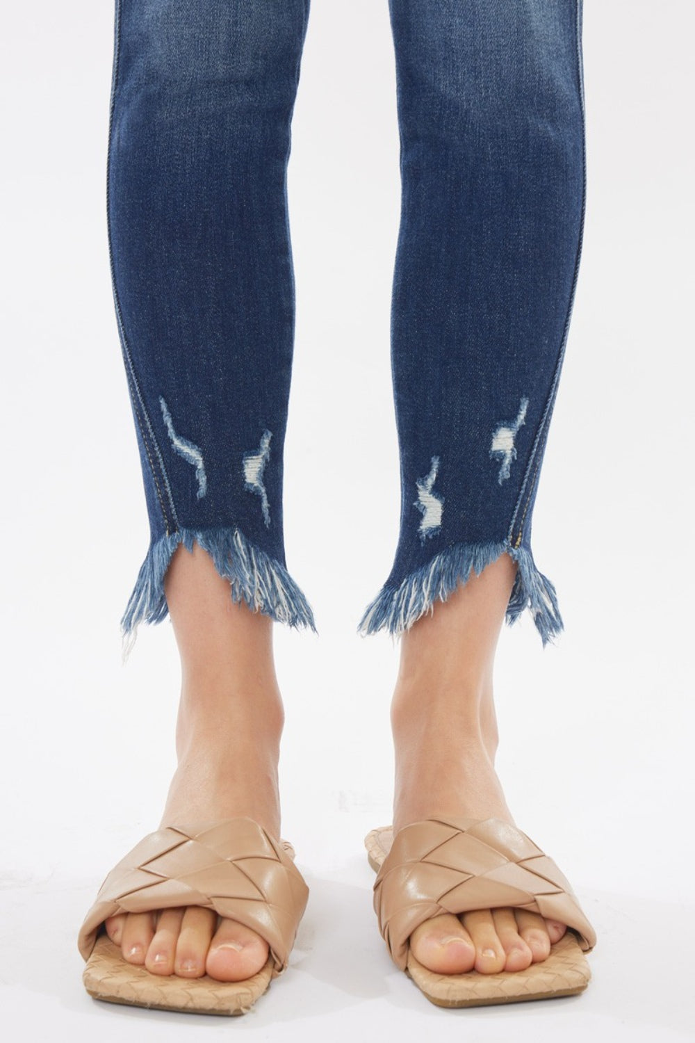 Kancan Raw Hem High Waist Cropped Jeans SZ 0-15