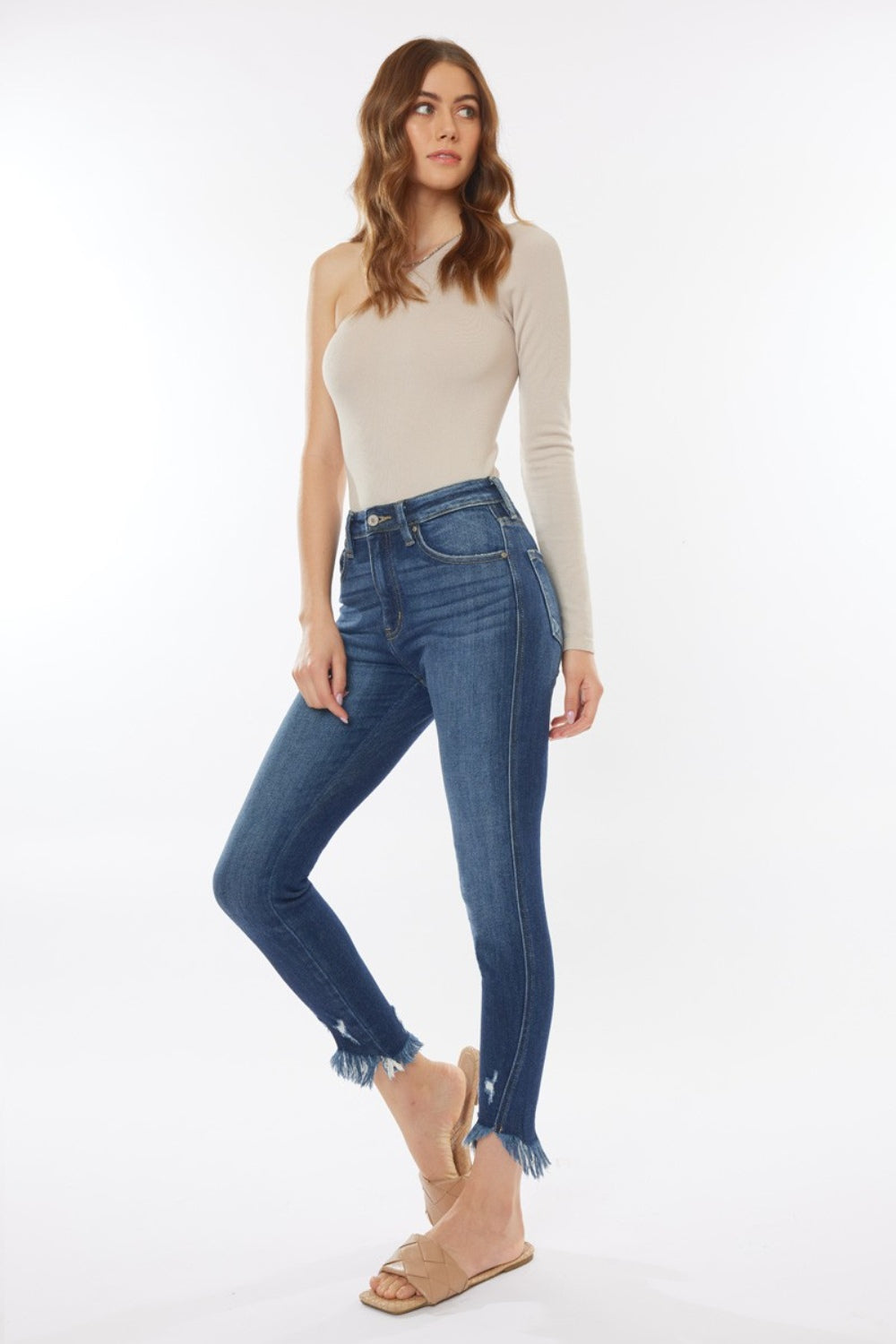 Kancan Raw Hem High Waist Cropped Jeans SZ 0-15
