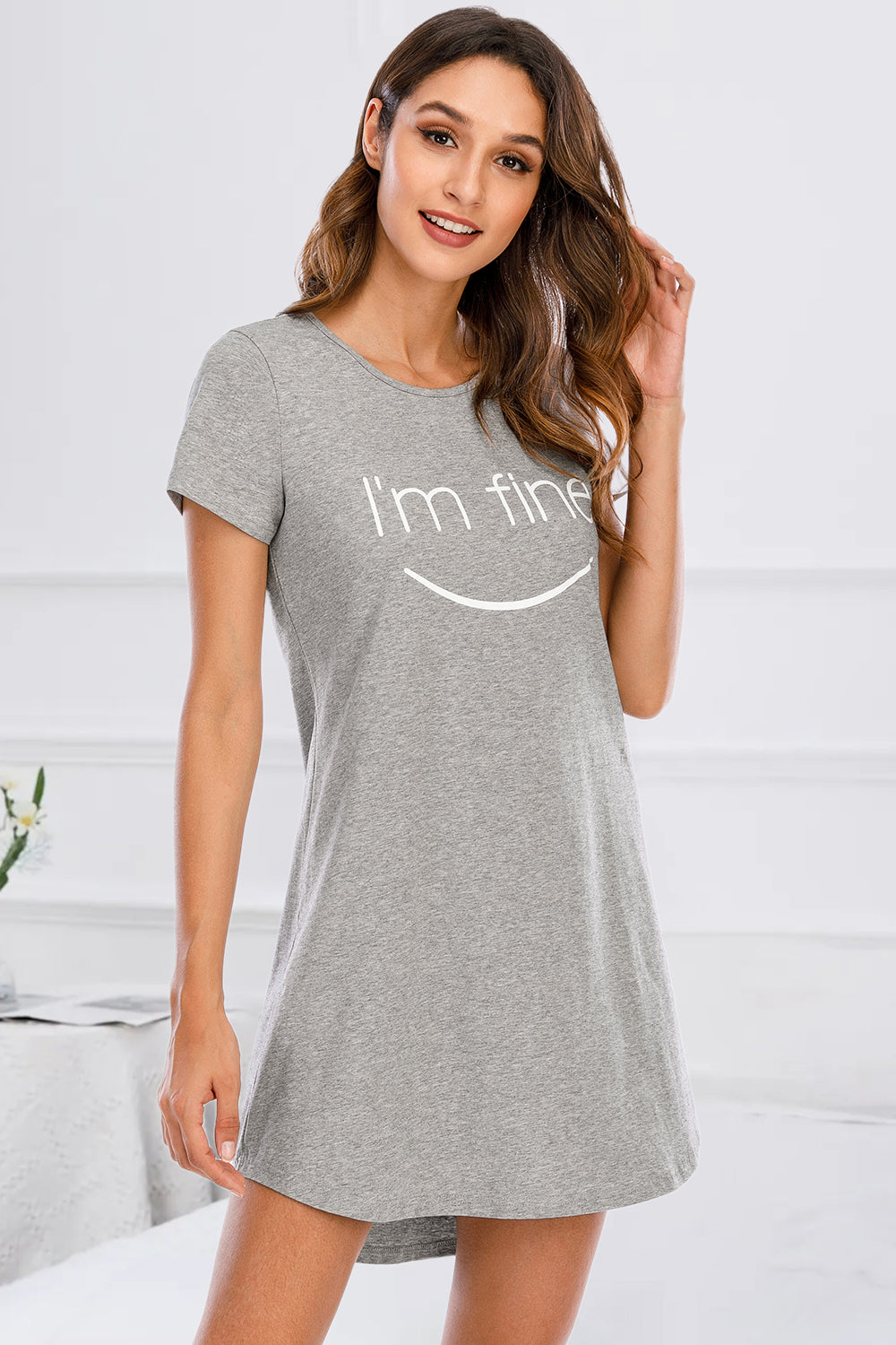 Graphic Short Sleeve Lounge Dress