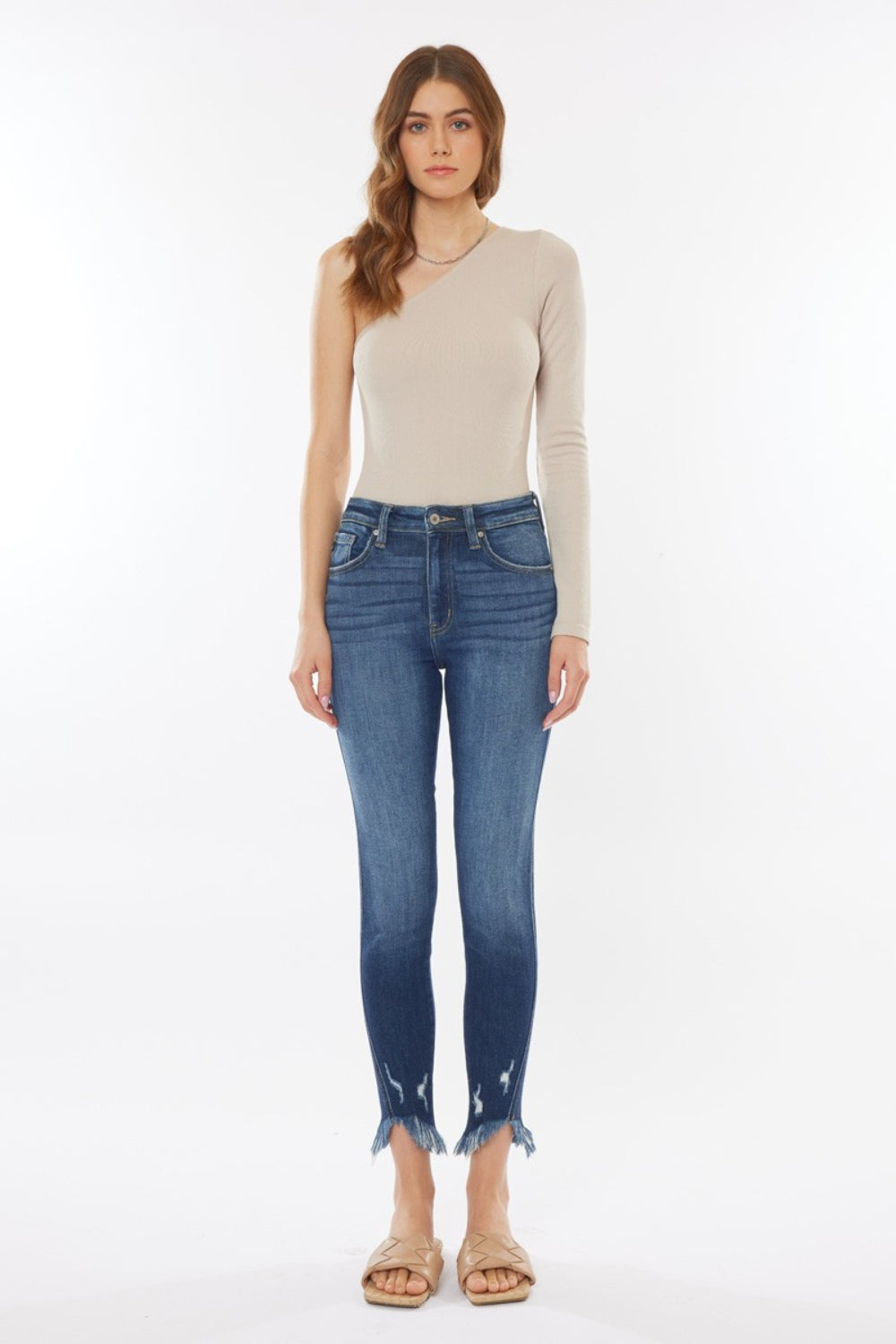 Kancan Raw Hem High Waist Cropped Jeans SZ 0-15