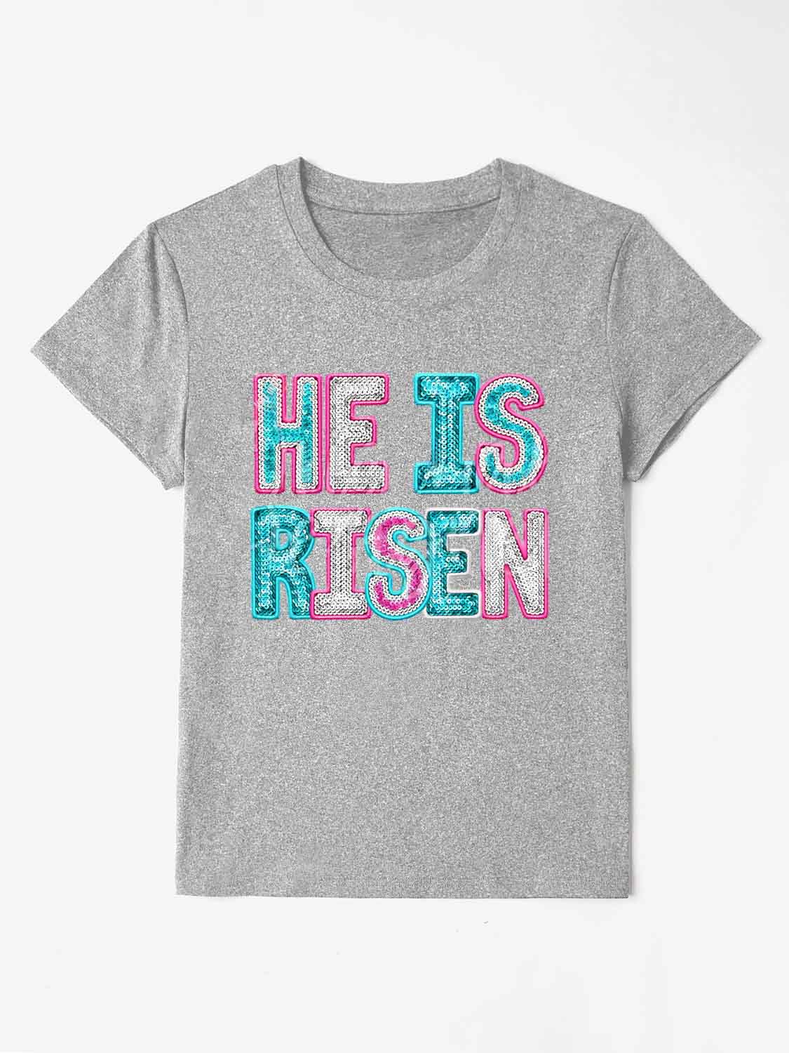 HE IS RISEN Sequin T-Shirt
