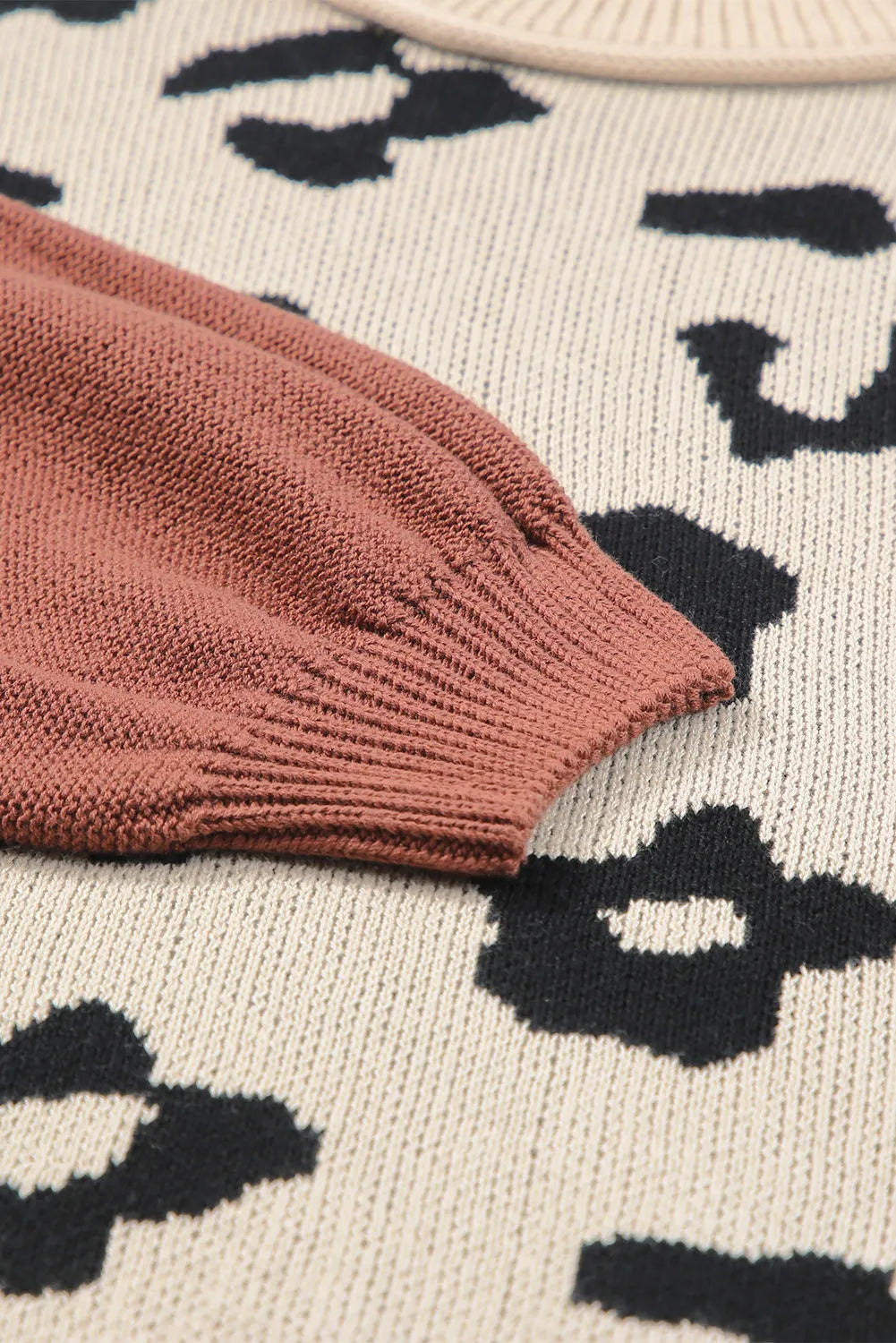 SALE Leopard Round Neck Long Sleeve Sweater was 38.99