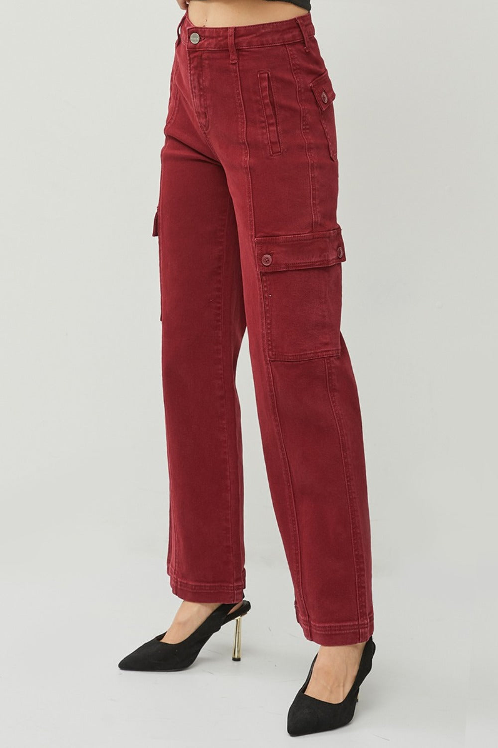 RISEN High Rise Wide Leg Cargo Jeans SZ 0-3XL