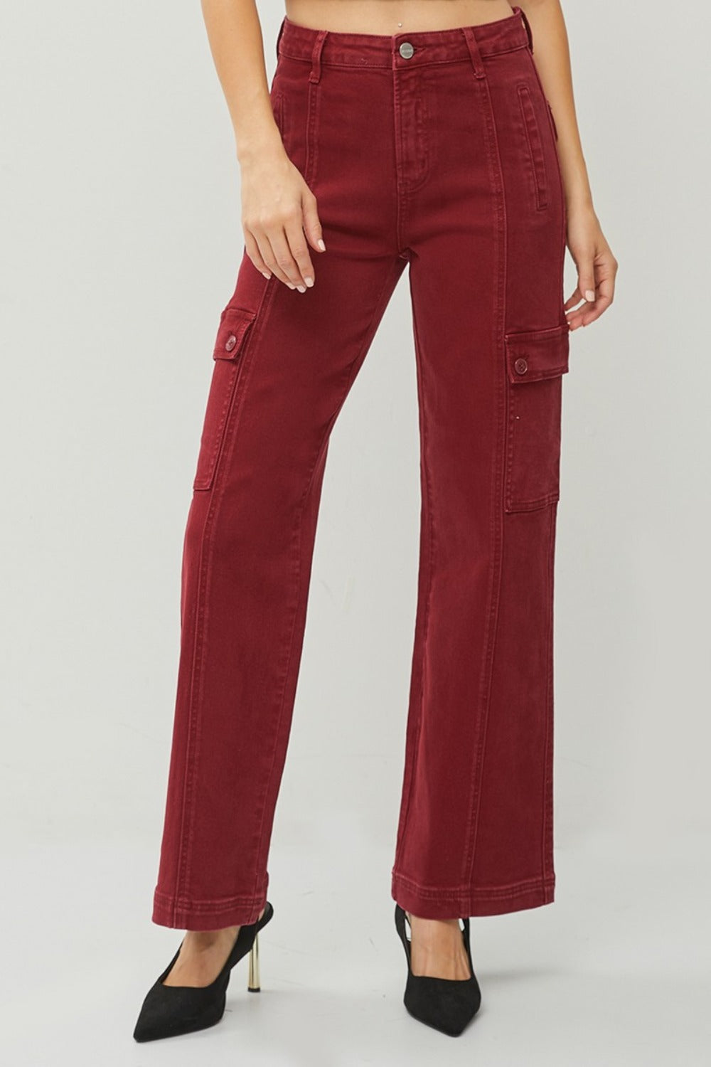RISEN High Rise Wide Leg Cargo Jeans SZ 0-3XL
