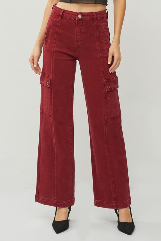 RISEN High Rise Wide Leg Cargo Jeans SZ 0-3XL