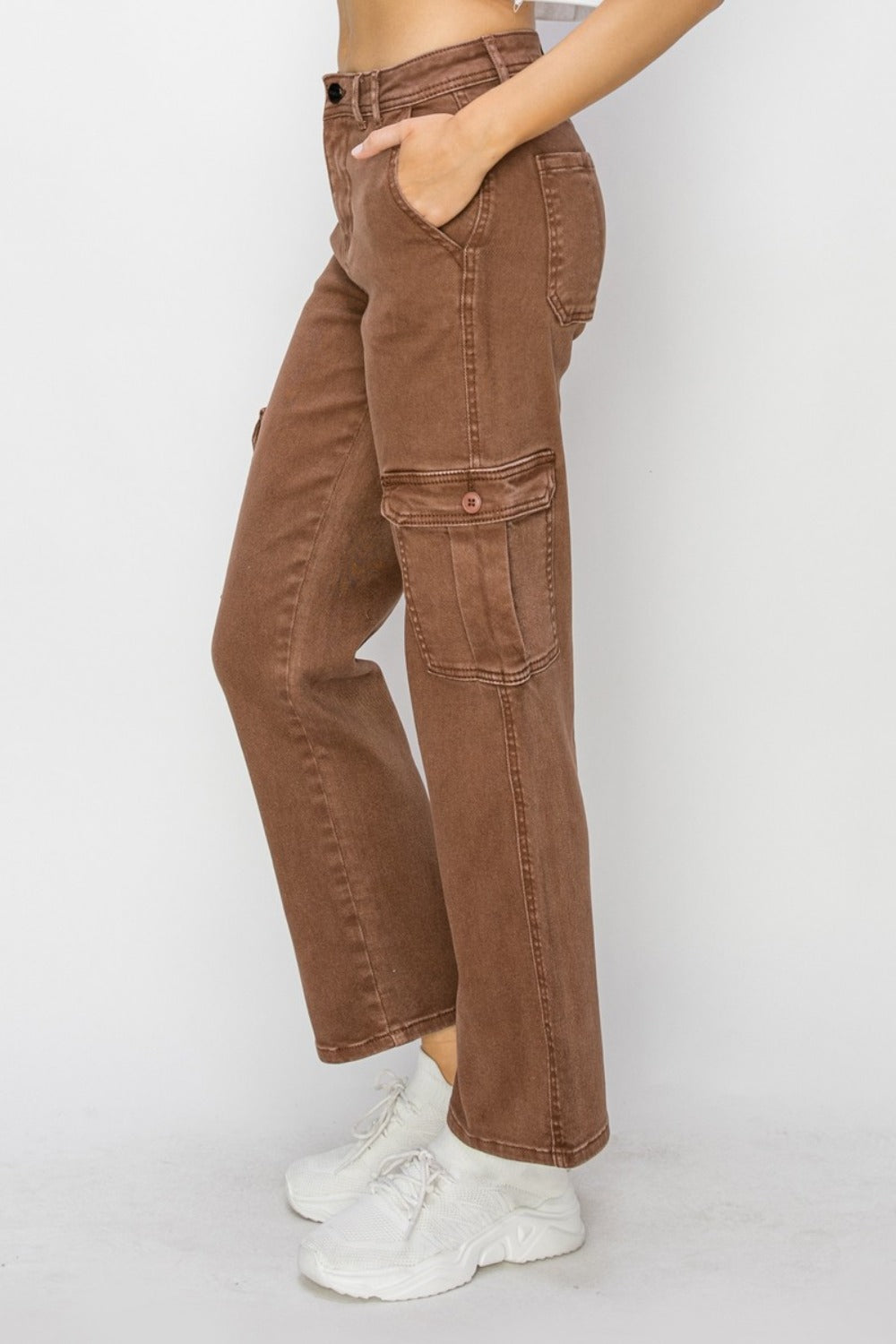 Risen High Rise Cargo Jeans SZ S-3XL