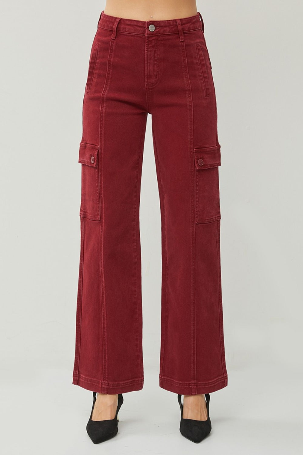 RISEN High Rise Wide Leg Cargo Jeans SZ 0-3XL